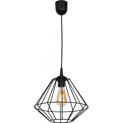 Hanging lamp 60W 25×23 cm. Living room, dining room and bedroom. PMMA and Metal casting. Black Color