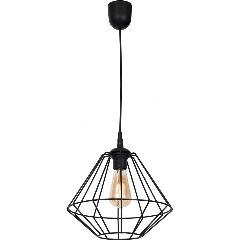 84,95 € Free Shipping | Hanging lamp 60W 25×23 cm. Living room, dining room and bedroom. PMMA and Metal casting. Black Color