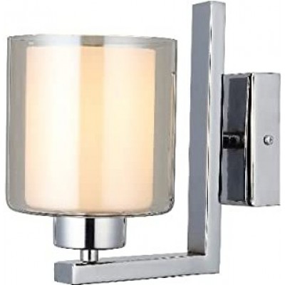 Настенный светильник для дома 40W Цилиндрический Форма 27×25 cm. Гостинная, столовая и лобби. Кристалл и Металл. Покрытый хром Цвет