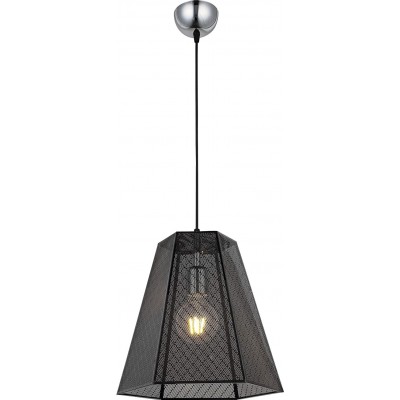 Lámpara colgante 40W 35×31 cm. Comedor, dormitorio y vestíbulo. Metal. Color negro