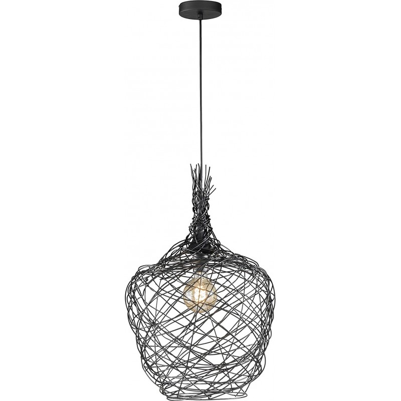 111,95 € Free Shipping | Hanging lamp 60W Spherical Shape 140×42 cm. Dining room, bedroom and lobby. Metal casting. Black Color