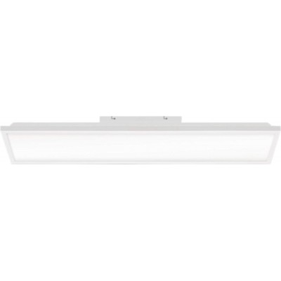 133,95 € Free Shipping | Ceiling lamp Rectangular Shape 100×25 cm. Dimmable LED Remote control Bedroom. Modern Style. Metal casting. White Color