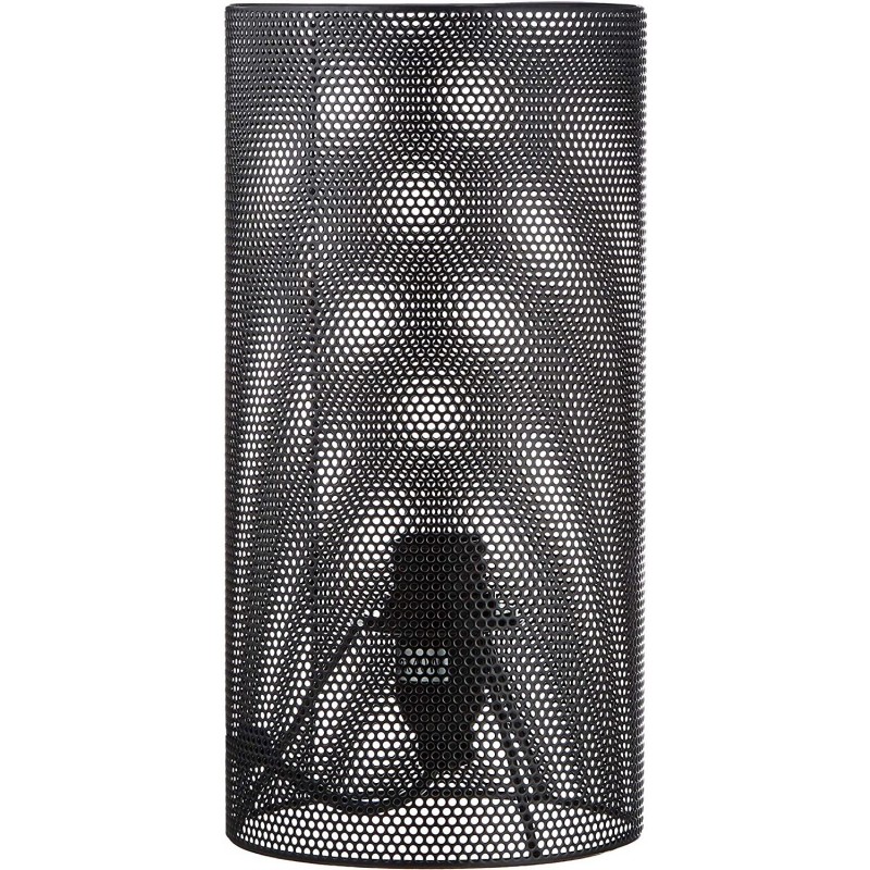 69,95 € Free Shipping | Indoor wall light 25W Cylindrical Shape 24×12 cm. Living room, dining room and bedroom. Metal casting. Black Color
