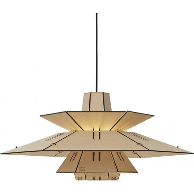 Lámpara colgante 10W Forma Redonda 57×57 cm. Comedor, dormitorio y vestíbulo. Estilo moderno. Madera. Color marrón
