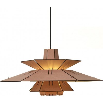Lampe à suspension 10W Façonner Ronde 57×57 cm. Salle, salle à manger et chambre. Style moderne. Bois. Couleur rose