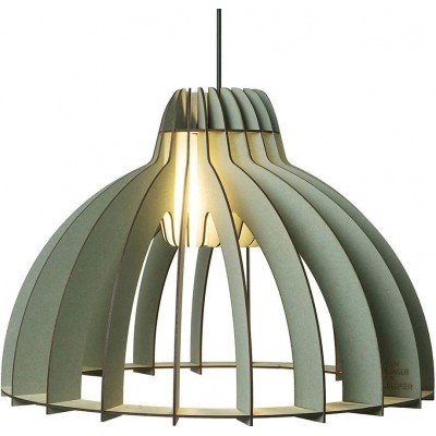 123,95 € Free Shipping | Hanging lamp 10W 55×55 cm. Metal casting and wood
