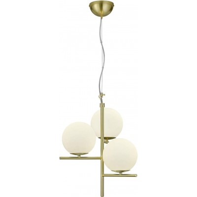 114,95 € Free Shipping | Hanging lamp Trio 28W 150×40 cm. 3 points of light Metal casting and glass. Brass Color