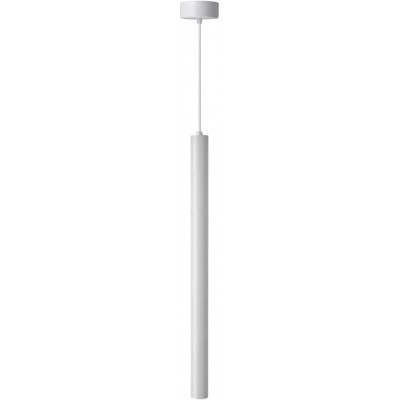 Hanging lamp 8W 3000K Warm light. Cylindrical Shape Ø 4 cm. Dining room, bedroom and lobby. Aluminum. White Color