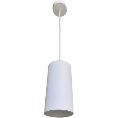 Lámpara colgante 15W 3000K Luz cálida. Forma Cilíndrica Ø 8 cm. LED Comedor, dormitorio y vestíbulo. Estilo moderno. Aluminio. Color blanco