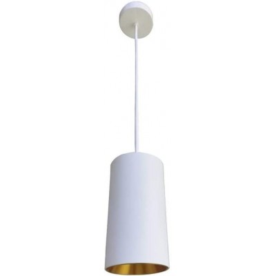 69,95 € Free Shipping | Hanging lamp 15W 3000K Warm light. Cylindrical Shape Ø 8 cm. LED Dining room, bedroom and lobby. Aluminum. White Color