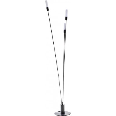 Lámpara de pie Forma Alargada 170×9 cm. 3 barras Salón, comedor y vestíbulo. Acero. Color gris