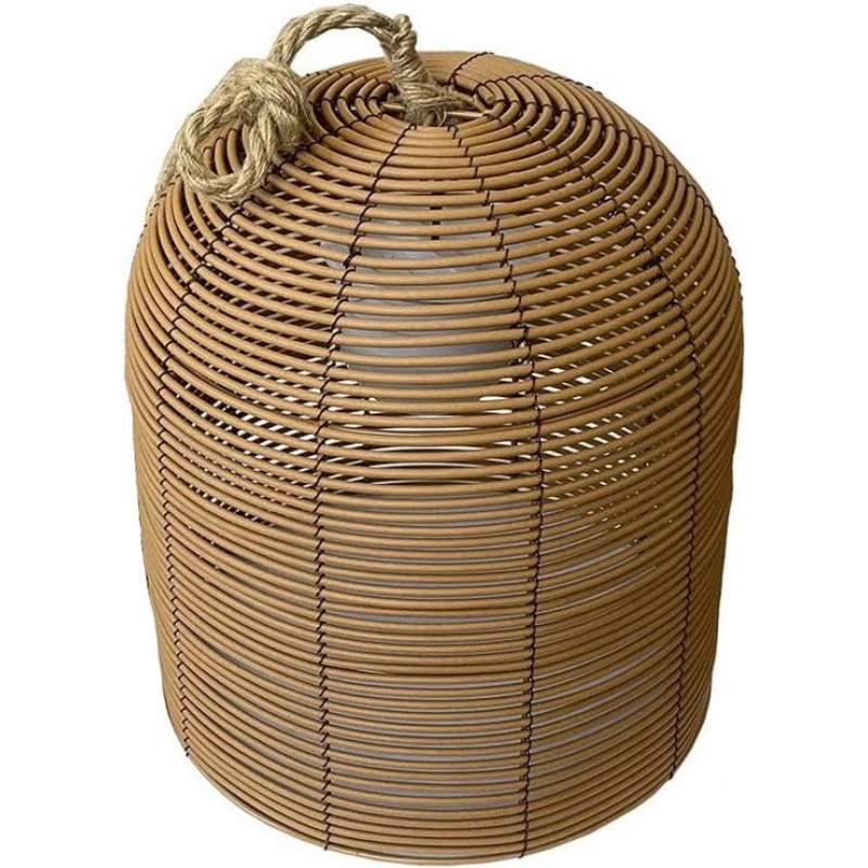 72,95 € Free Shipping | Outdoor lamp Cylindrical Shape 34×30 cm. Wireless Terrace, garden and public space. Modern Style. Rattan. Brown Color