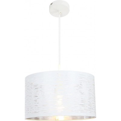 Lámpara colgante 40W Forma Cilíndrica 120×39 cm. Salón, comedor y dormitorio. PMMA y Metal. Color blanco