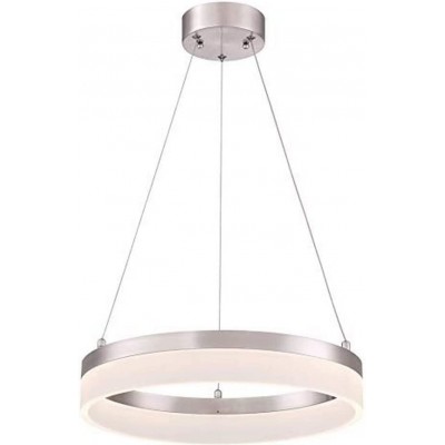 99,95 € Free Shipping | Hanging lamp 50W Round Shape 40×40 cm. Living room, bedroom and lobby. Acrylic and Nickel Metal. Nickel Color