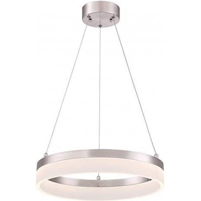 Lâmpada pendurada 50W 40×40 cm. Acrílico e metal níquel. Cor níquel