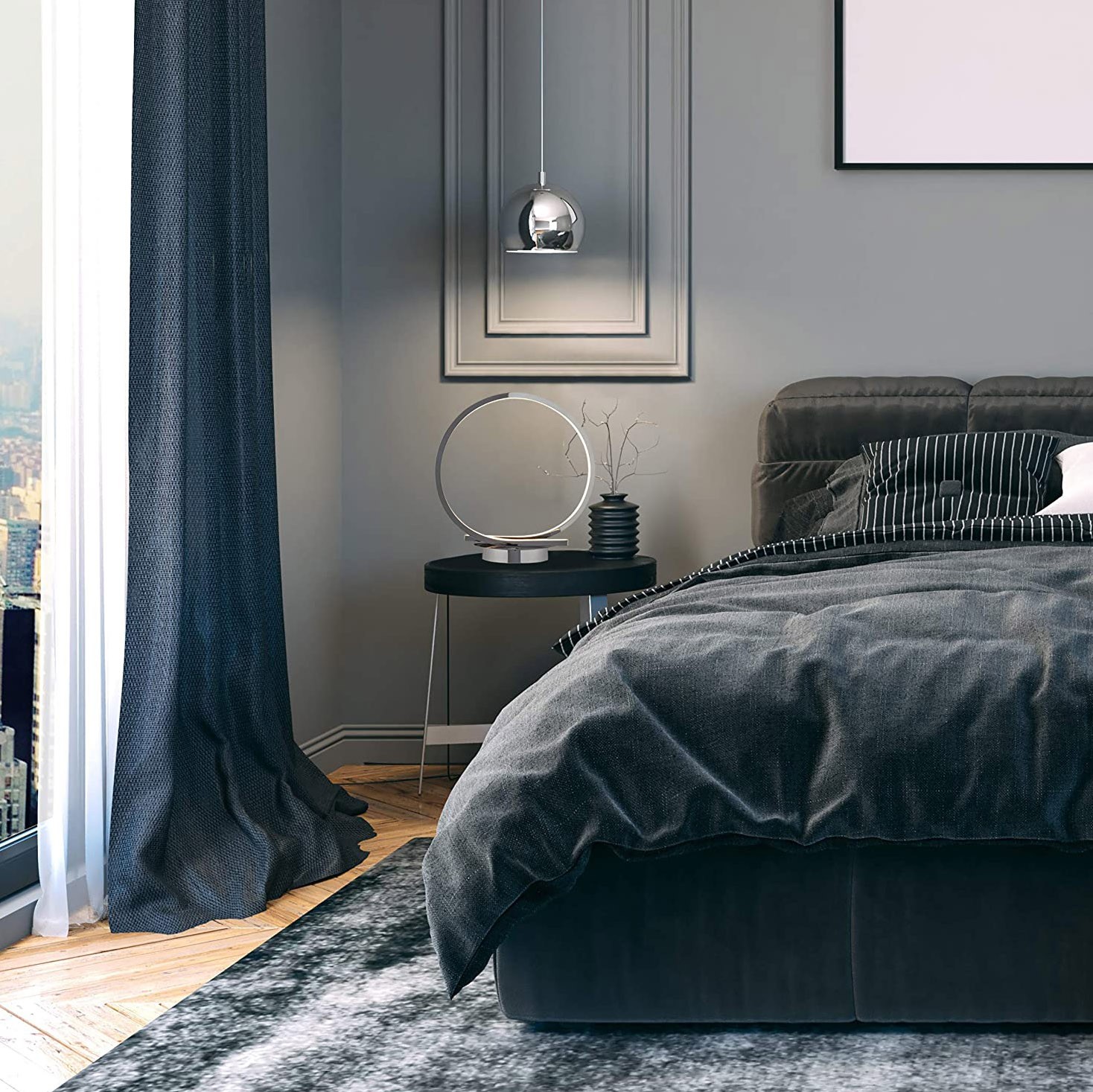 79,95 € Spedizione Gratuita | Lampada da tavolo 12W 30×29 cm. Alluminio. Colore argento