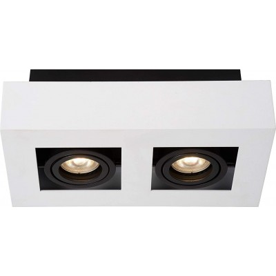 Foco para interior 10W 25×14 cm. Doble foco orientable Aluminio. Color blanco