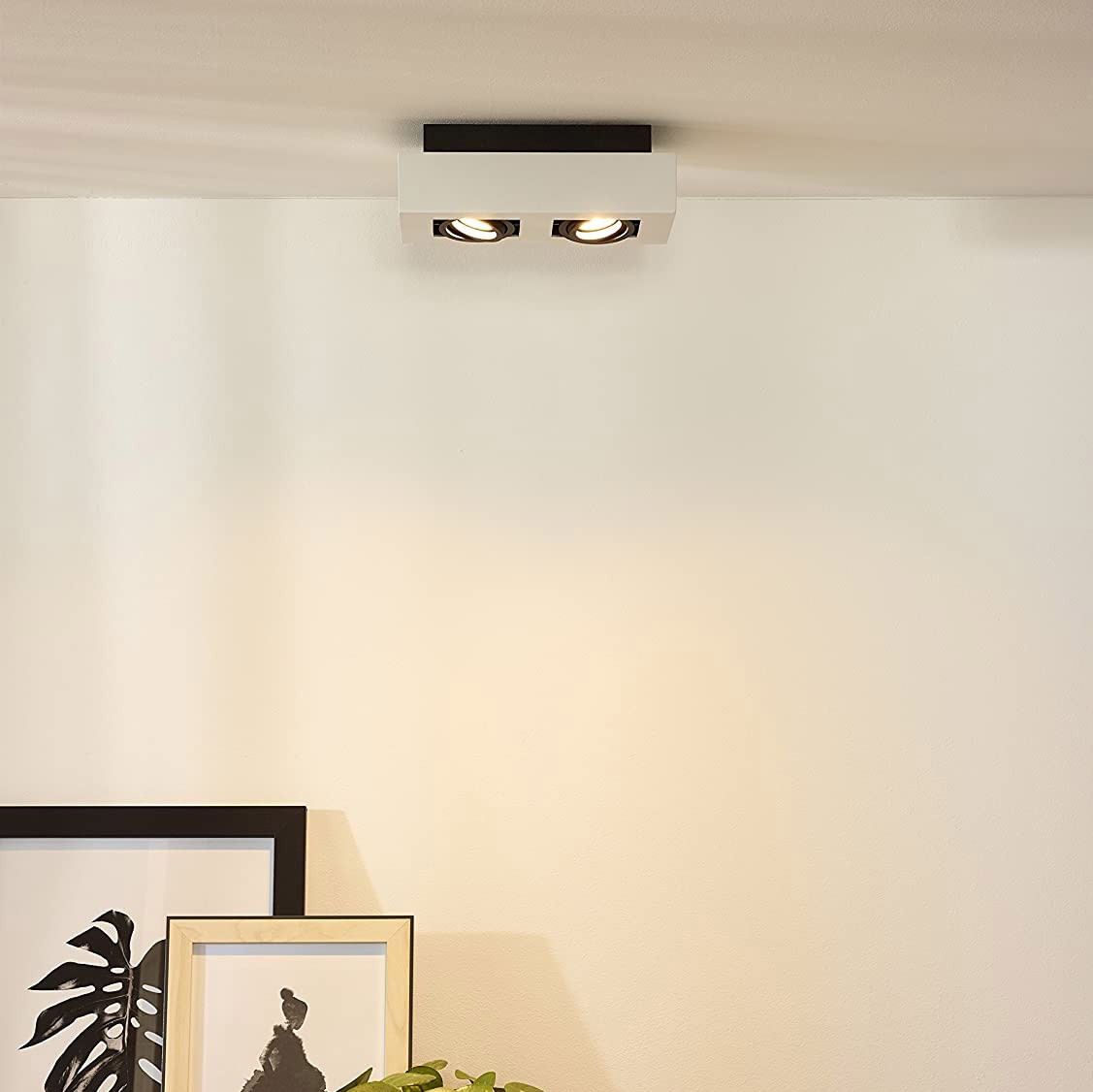 113,95 € Envoi gratuit | Projecteur d'intérieur 10W 25×14 cm. Double mise au point réglable Aluminium. Couleur blanc