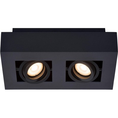 93,95 € Free Shipping | Indoor spotlight 10W Rectangular Shape 25×14 cm. Double adjustable focus Living room, bedroom and lobby. Modern Style. Aluminum. Black Color