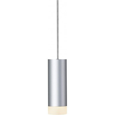 Lampada a sospensione 10W Forma Cilindrica 23×16 cm. LED Soggiorno, sala da pranzo e camera da letto. Stile moderno. Alluminio e Cristallo. Colore grigio