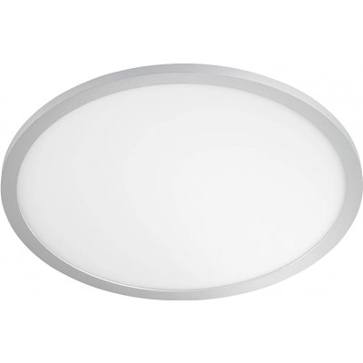 Luz de teto interna 20W 40×40 cm. Pmma e metais. Cor prata