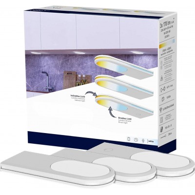 3 units box Recessed lighting 11W 15×6 cm. Triple adjustable focus. Alexa Compatible Polycarbonate. White Color