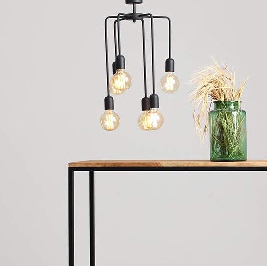 105,95 € Envio grátis | Lustre 54×34 cm. 6 pontos de luz Metais. Cor preto