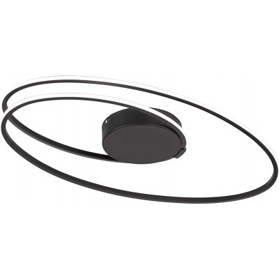 97,95 € Free Shipping | Ceiling lamp 23W Round Shape 60×35 cm. Living room, dining room and lobby. Modern Style. Acrylic and Metal casting. Black Color
