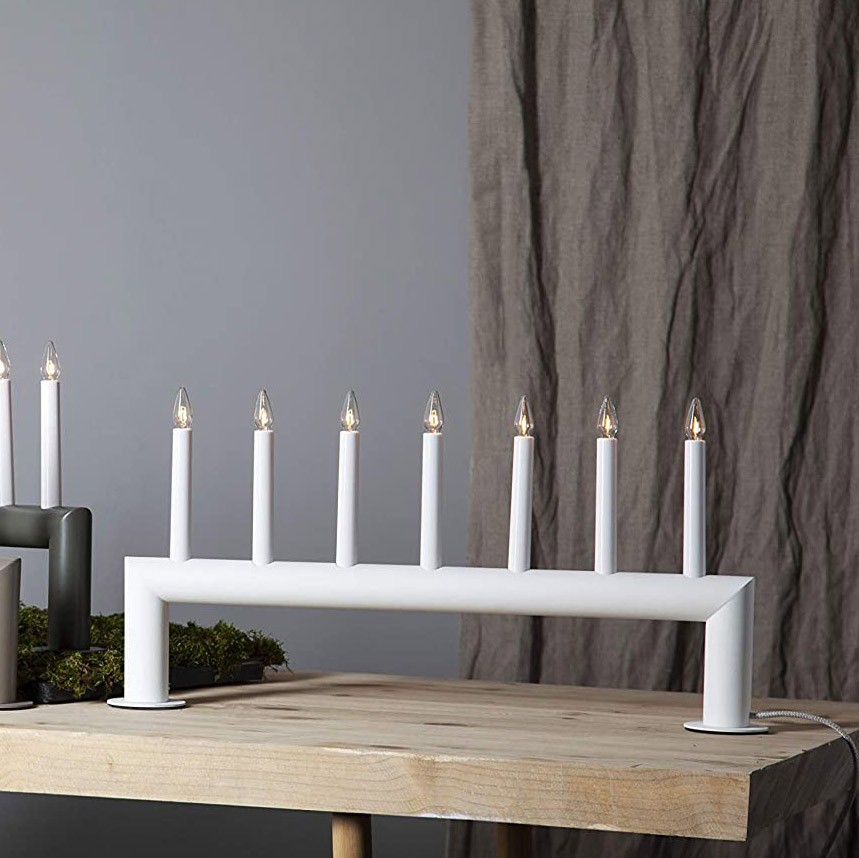 69,95 € Envio grátis | Lâmpada de mesa 58×29 cm. Projeto lustre Pmma e madeira. Cor branco