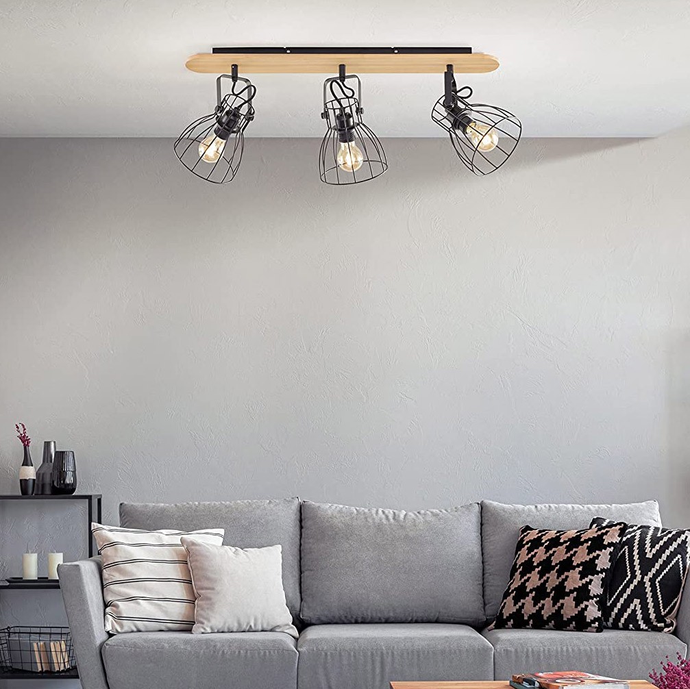 88,95 € Бесплатная доставка | Внутренний точечный светильник 40W 73×16 cm. Тройной регулируемый прожектор Металл. Коричневый Цвет