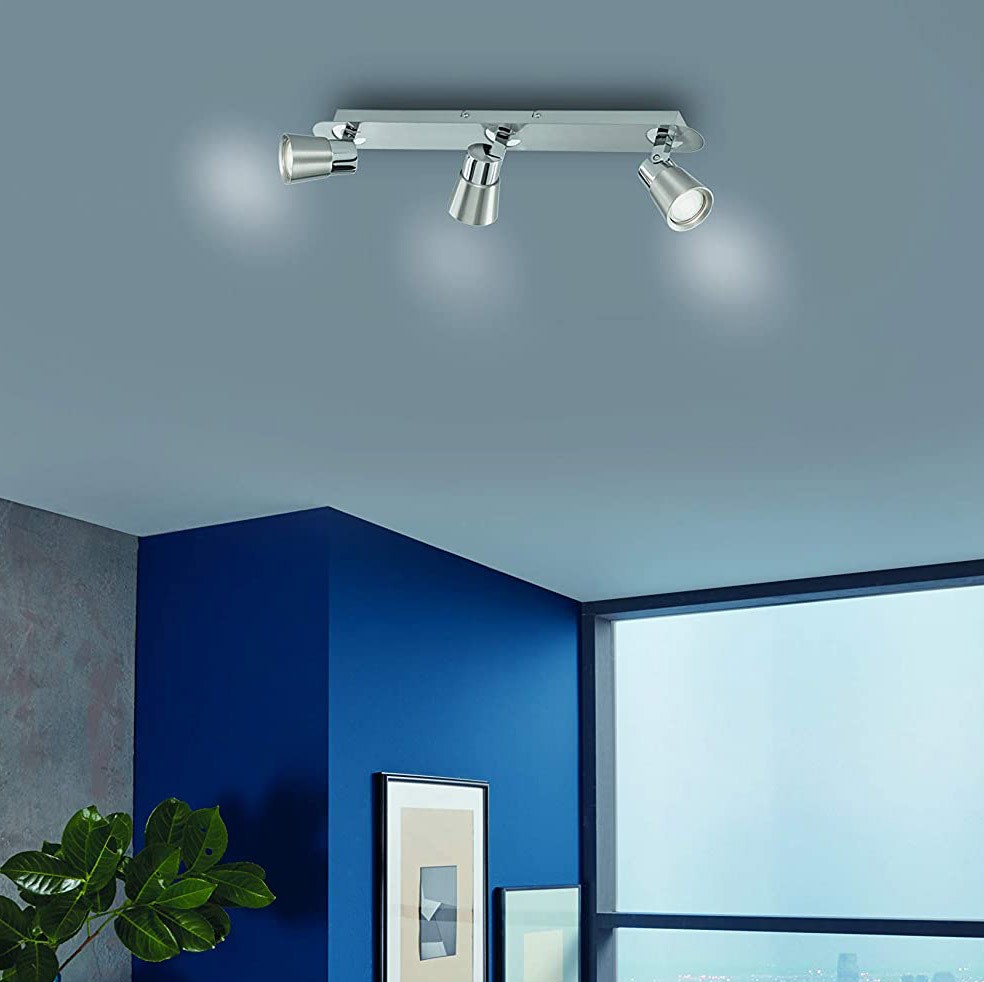87,95 € 送料無料 | 屋内スポットライト 10W 54×7 cm. トリプル調整可能なスポットライト 金属. グレー カラー