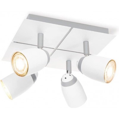 75,95 € Envío gratis | Foco para interior 24×24 cm. 4 focos LED orientables y regulables Color blanco
