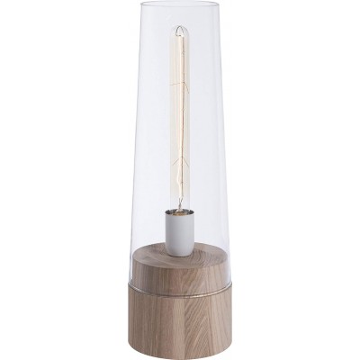 96,95 € Free Shipping | Table lamp 40W Cylindrical Shape 51×17 cm. Living room, bedroom and lobby. Nordic Style. Glass. Beige Color