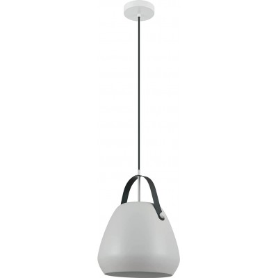76,95 € Free Shipping | Hanging lamp Eglo 60W Conical Shape 110×29 cm. Dining room. Retro, vintage and industrial Style. Steel. White Color