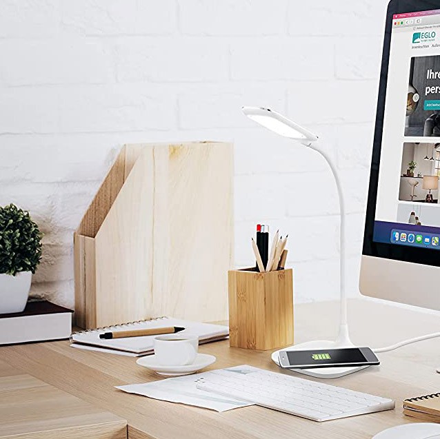 101,95 € Spedizione Gratuita | Lampada da scrivania Eglo 39×17 cm. Pmma. Colore bianca
