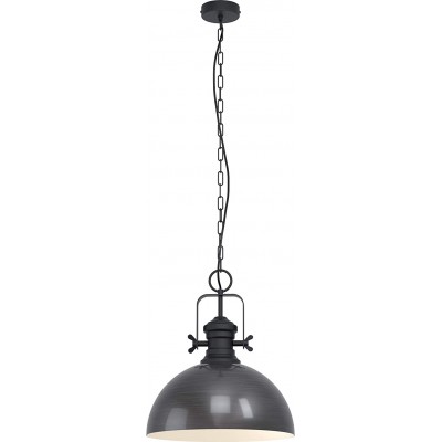 Hanging lamp Eglo 60W Spherical Shape Ø 40 cm. Dining room. Retro and vintage Style. Steel. Gray Color