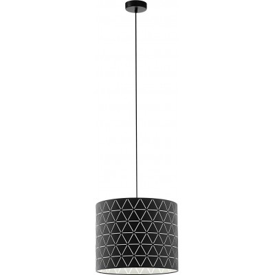 119,95 € Free Shipping | Hanging lamp Eglo 40W Cylindrical Shape Ø 37 cm. Dining room, bedroom and lobby. Steel and Aluminum. Black Color