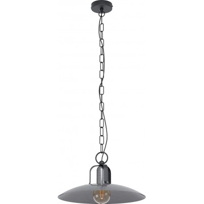 96,95 € Free Shipping | Hanging lamp Eglo Round Shape 110×40 cm. Living room, dining room and bedroom. Steel. Black Color
