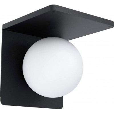 111,95 € Free Shipping | Indoor wall light Eglo 40W Spherical Shape 21×18 cm. Living room, dining room and bedroom. Retro Style. Aluminum. Black Color