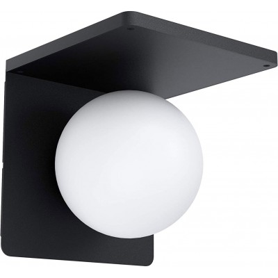 106,95 € Бесплатная доставка | Настенный светильник для дома Eglo 40W 21×18 cm. Алюминий. Чернить Цвет