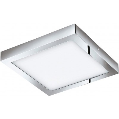 Luz de teto interna Eglo 21W Forma Quadrado 30×30 cm. Controle com APP para smartphone Sala de estar, sala de jantar e salão. PMMA e Metais. Cor cromado
