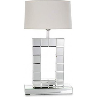 Lampada da tavolo Forma Cilindrica 50×39 cm. Specchio Soggiorno, sala da pranzo e atrio. Stile design. Legna. Colore grigio