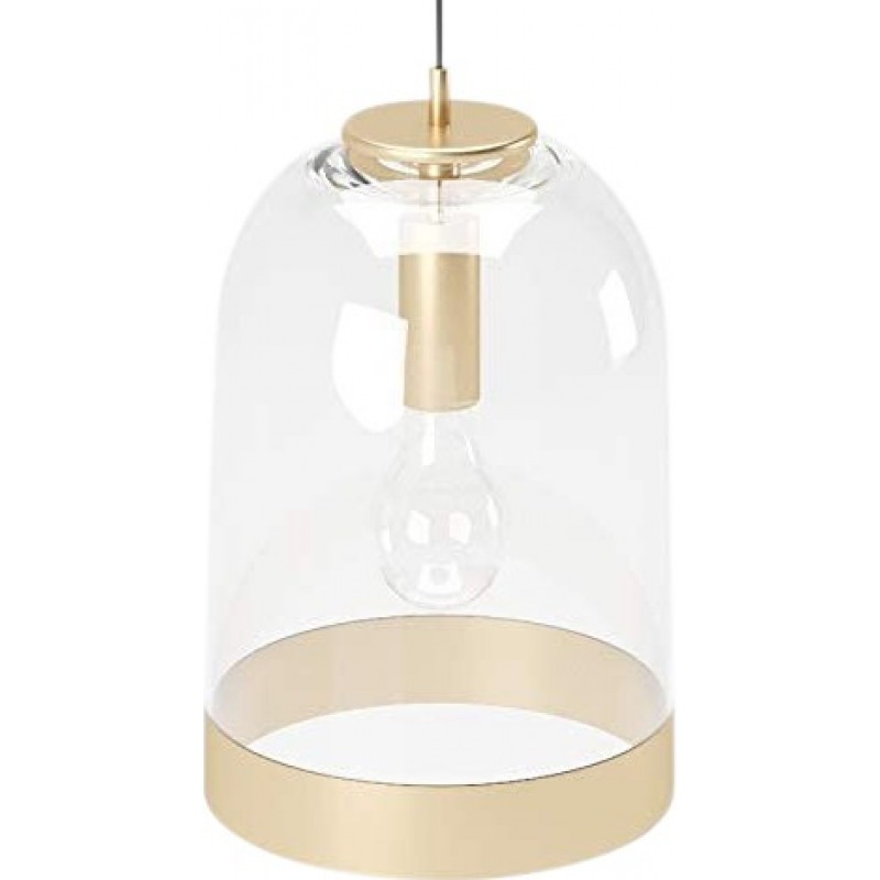 89,95 € Envio grátis | Lâmpada pendurada Forma Esférica 33×24 cm. Sala de estar, sala de jantar e quarto. Estilo retro. Cristal, PMMA e Metais. Cor dourado