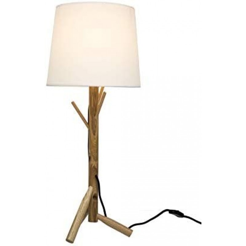 74,95 € Free Shipping | Table lamp Cylindrical Shape 73×25 cm. Base imitating a tree Living room, dining room and bedroom. Wood. White Color