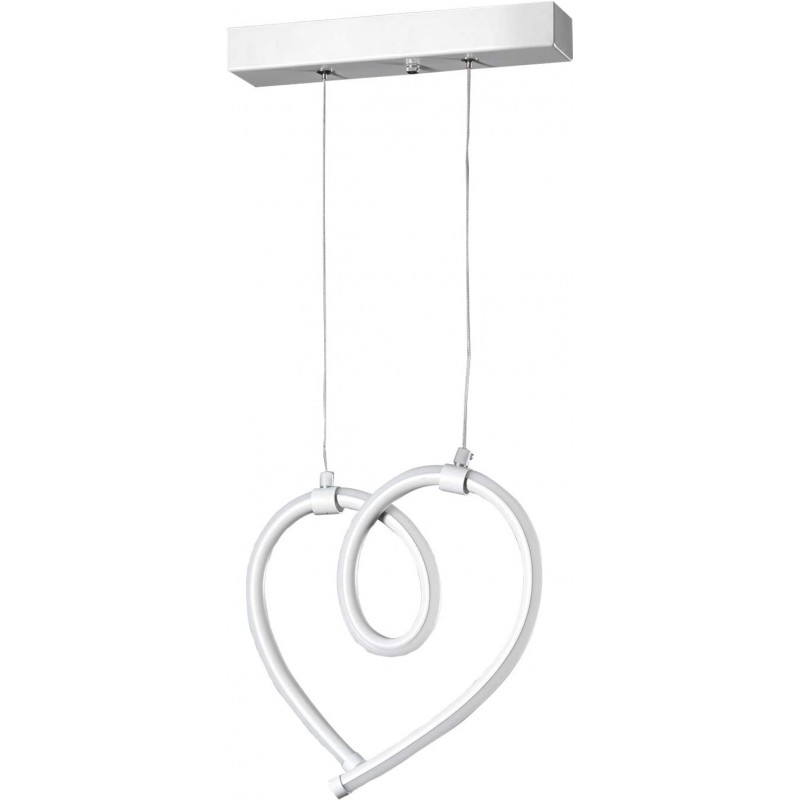 128,95 € Envio grátis | Lâmpada pendurada 18W 40×40 cm. Design em forma de coração Sala de estar, sala de jantar e salão. Alumínio. Cor branco