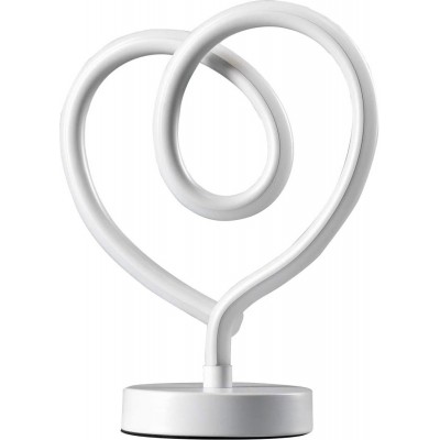 Lámpara de sobremesa 12W 32×25 cm. LED. Diseño de corazón Salón, comedor y dormitorio. Estilo moderno. Aluminio. Color blanco
