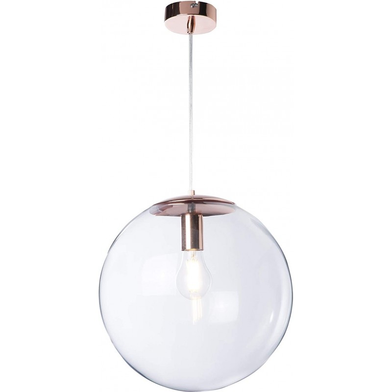 77,95 € Free Shipping | Hanging lamp 40W Spherical Shape 34×34 cm. Living room, dining room and lobby. Design Style. Metal casting and Glass. Golden Color