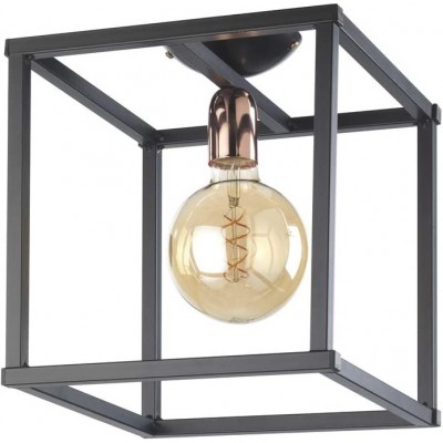 Deckenlampe 22W 37×37 cm. Metall. Schwarz Farbe