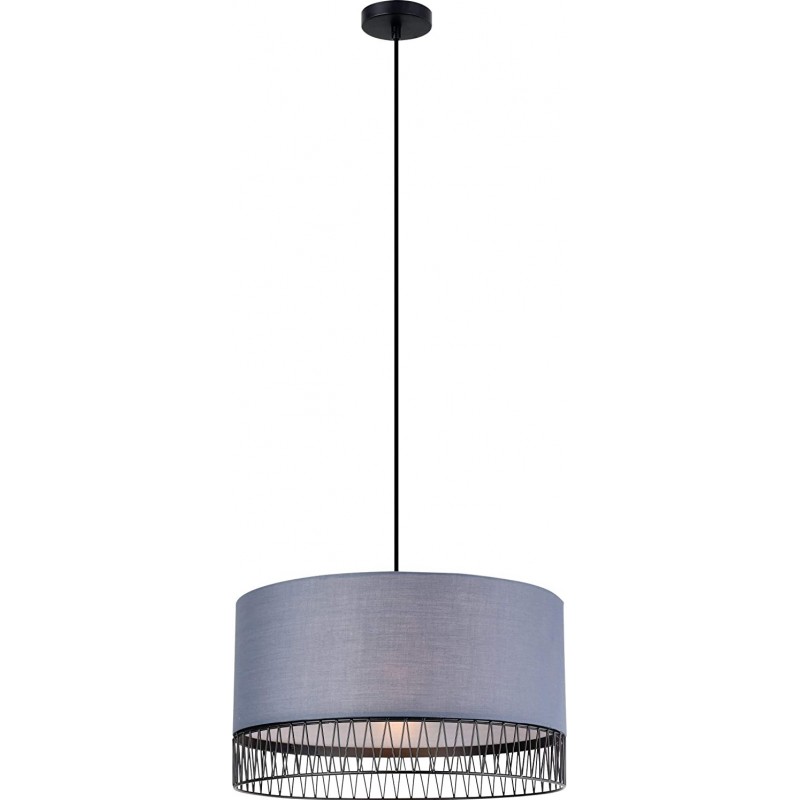 114,95 € Free Shipping | Hanging lamp 60W Cylindrical Shape 45×45 cm. Dining room, bedroom and lobby. Design Style. Metal casting and Textile. Gray Color