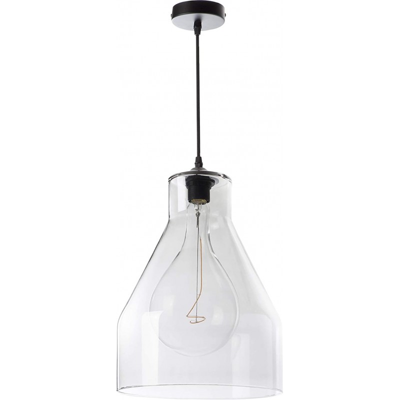 102,95 € Free Shipping | Hanging lamp 60W Conical Shape 39×29 cm. Living room, dining room and bedroom. Industrial Style. Glass. Gray Color
